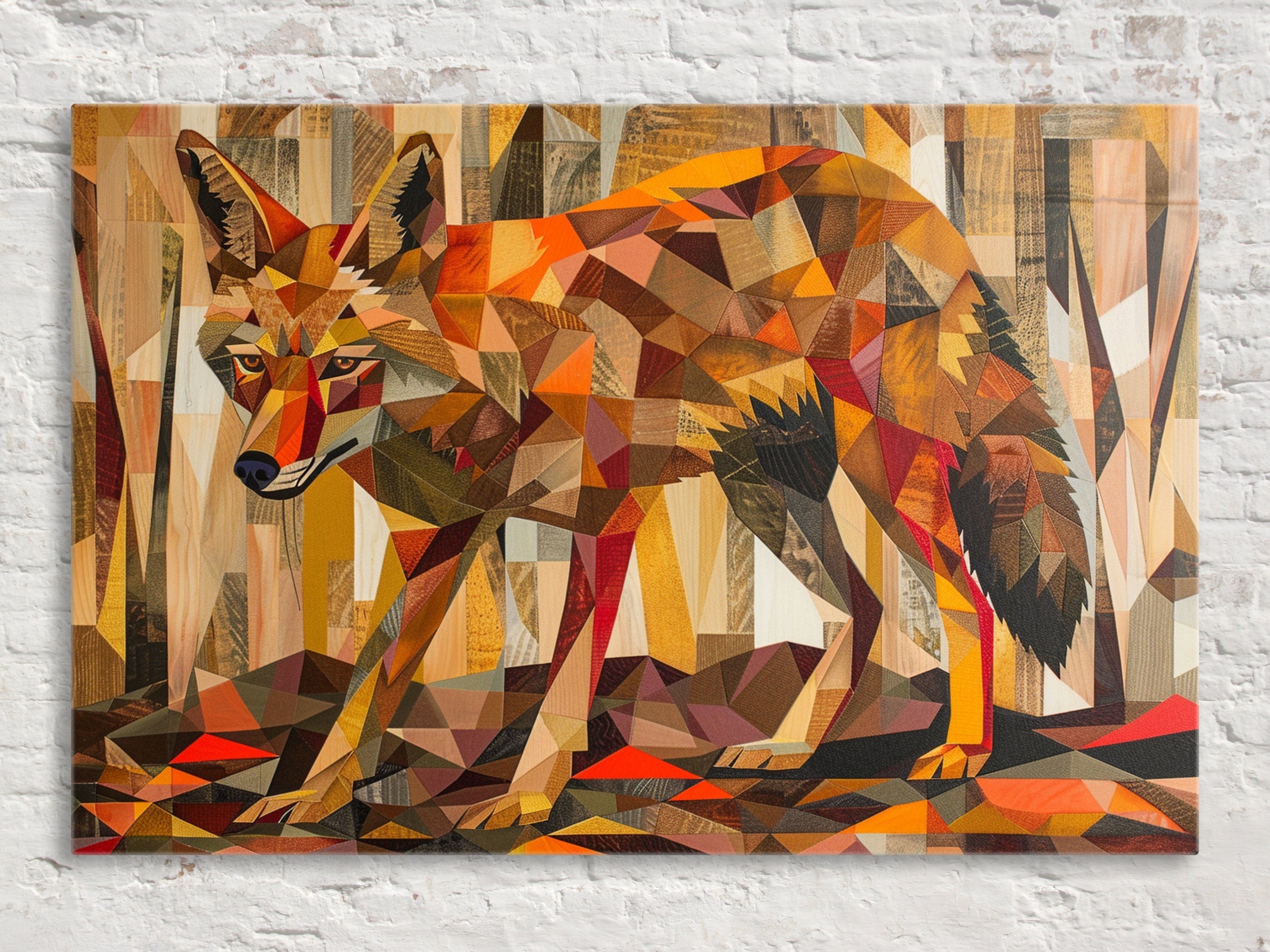Modern Coyote Canvas – Large Gallery Wrapped Southwest Desert Art by Ryan James