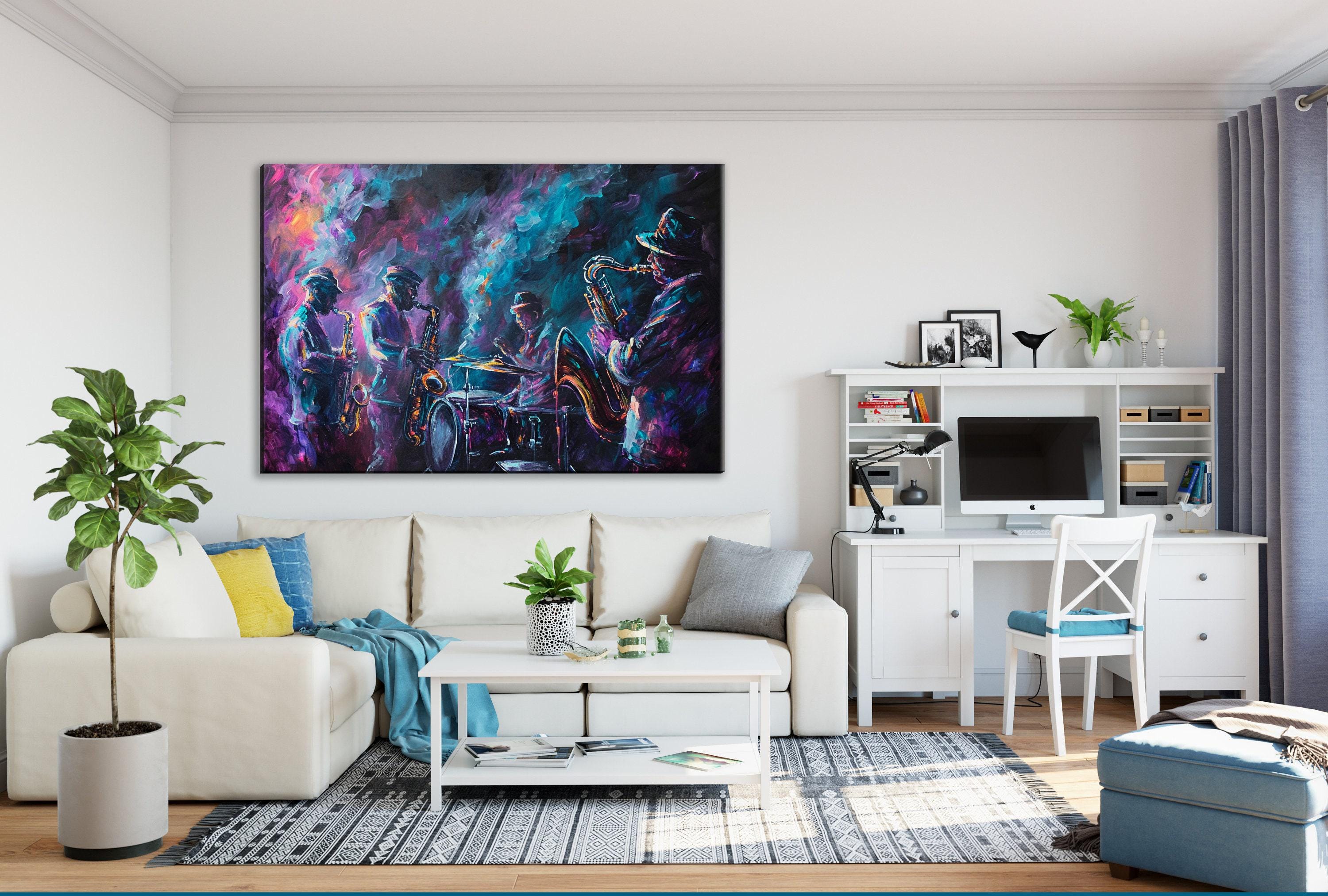 Jazz Wall Art – Abstract Jazz Canvas | Extra Large Gallery Wrapped Canvas Print