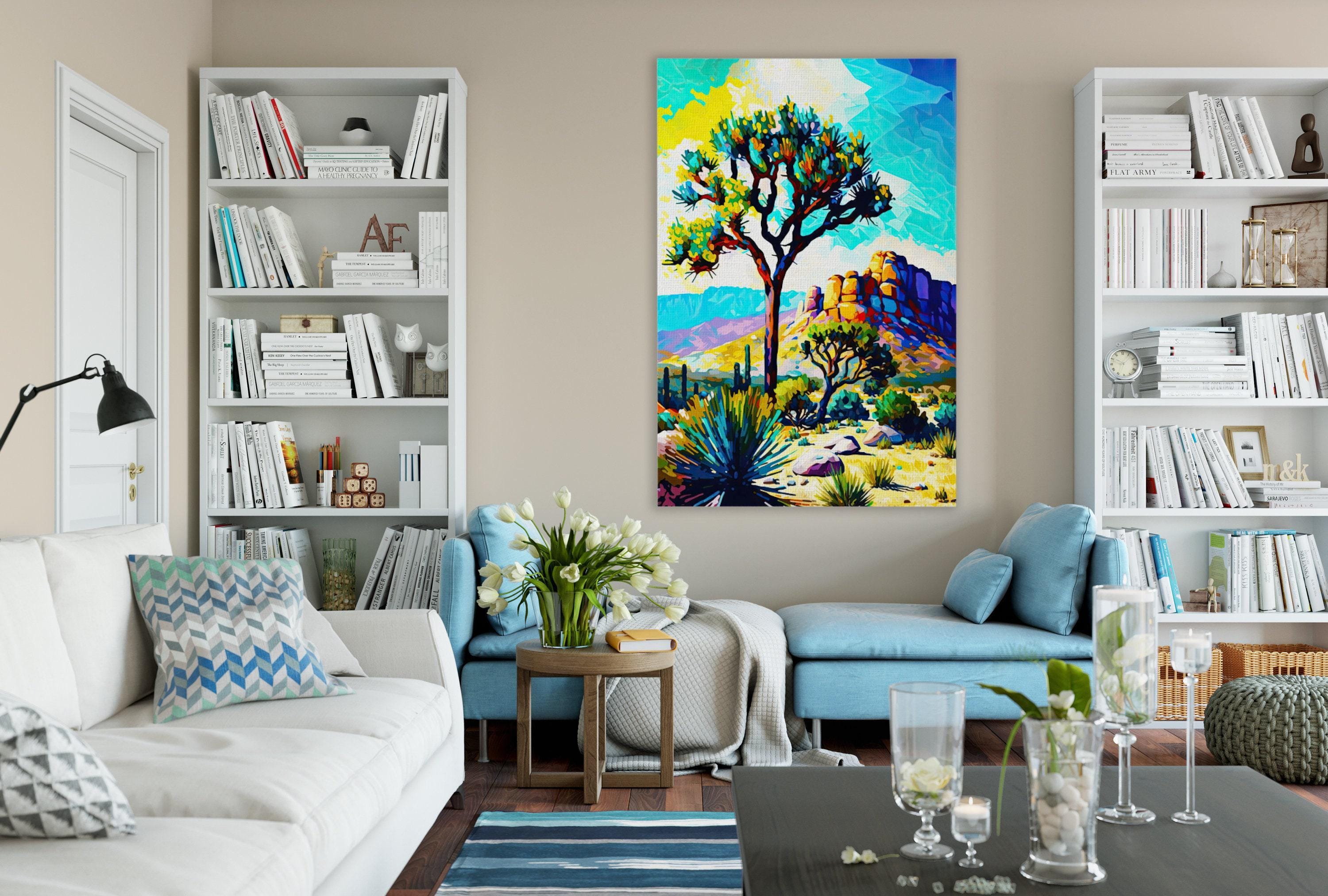 Joshua Tree Canvas Print – Southwest Landscape Painting | Vibrant Desert Art On Wood Frame