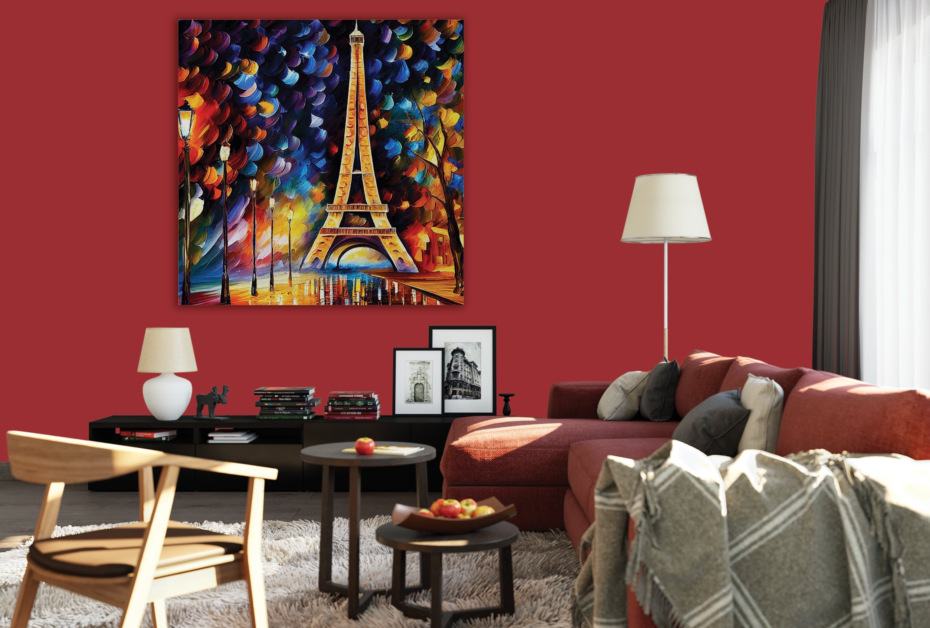 Eiffel Tower Canvas – Vibrant Paris Wall Art With Wooden Frame & Scratch Resistant Coating