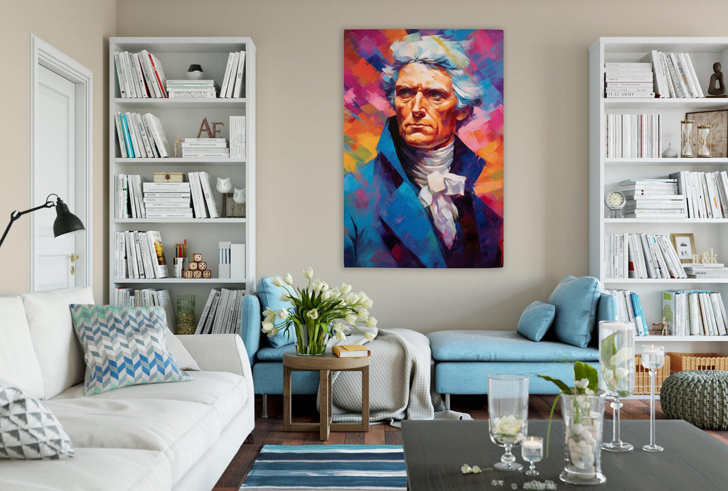 Thomas Jefferson Art - Gallery Wrapped Canvas Print | Ready to Hang Historical Wall Decor