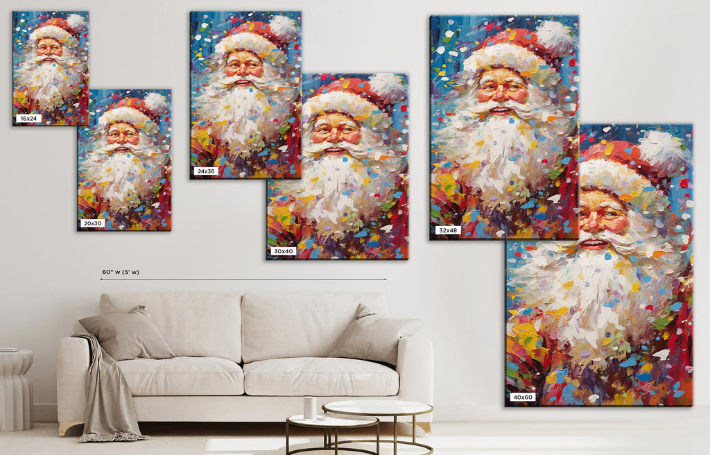 Santa Claus Canvas Art - Festive Pop Art Christmas Wall Decor | Gallery Wrapped, Ready to Hang
