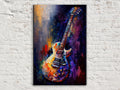 Electric Guitar Canvas - Large Guitar Painting | Music Wall Decor for Guitarists