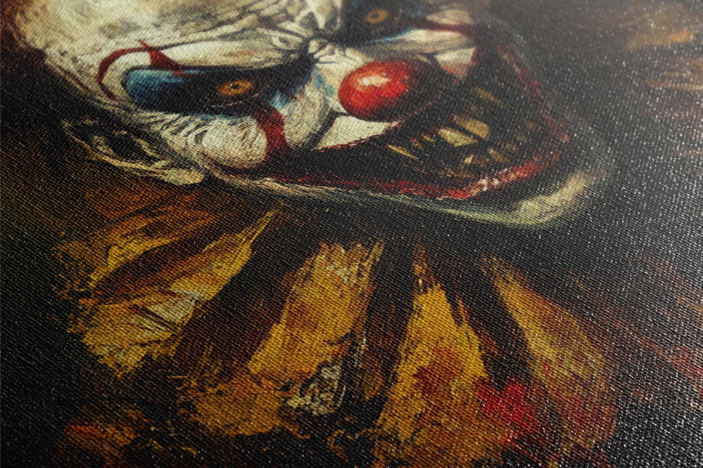 Gothic Clown Wall Art – Extra Large Sinister Clown Canvas | Framed or Gallery Wrapped