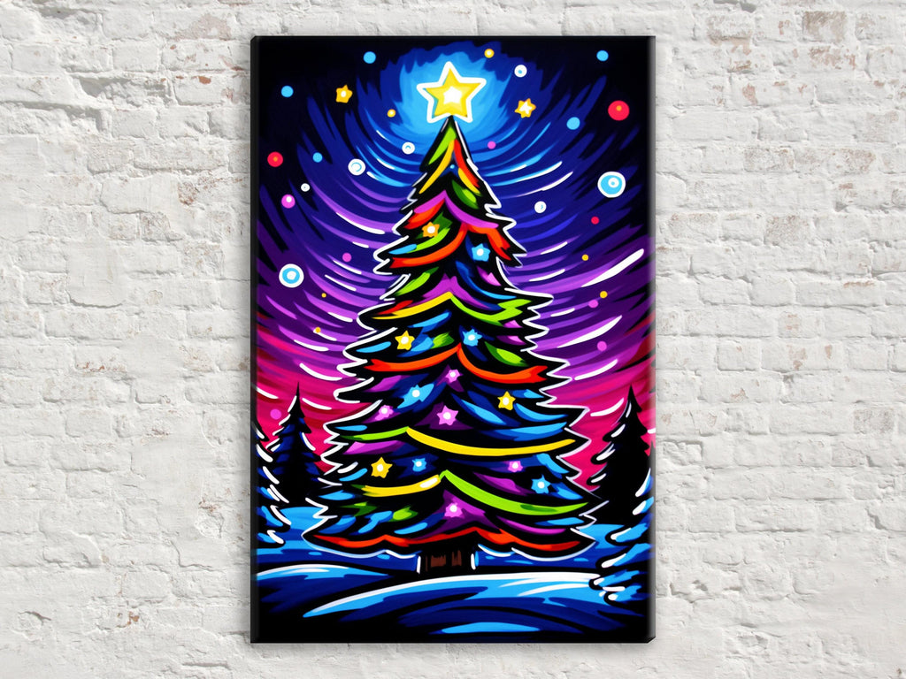 Christmas Tree Canvas Art - Elegant Holiday Wall Decor | Gallery Wrapped Canvas Print