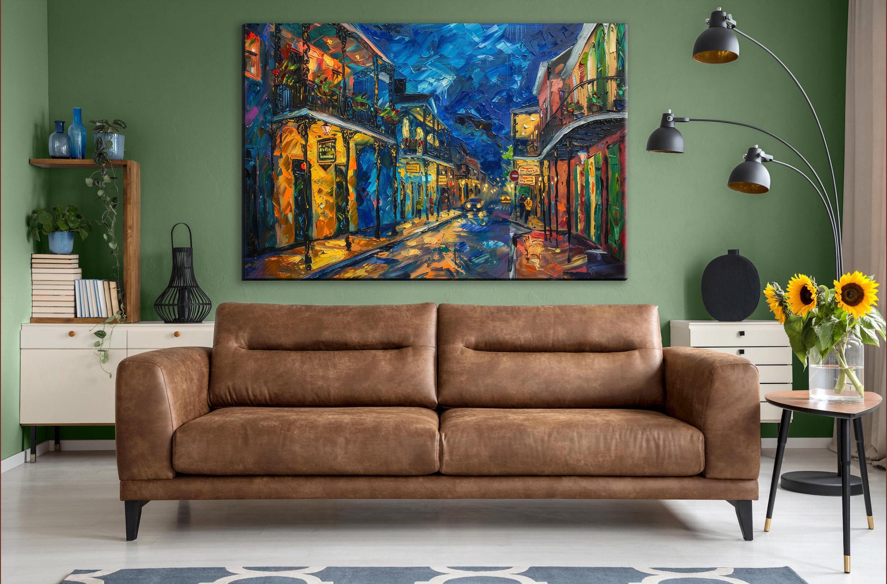New Orleans Painting | Heavy Texture Canvas Print - Large Gallery-Wrapped Art