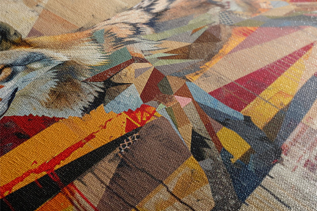 Contemporary Coyote Painting – Large Gallery Wrapped Canvas | Modern Desert Animal Art