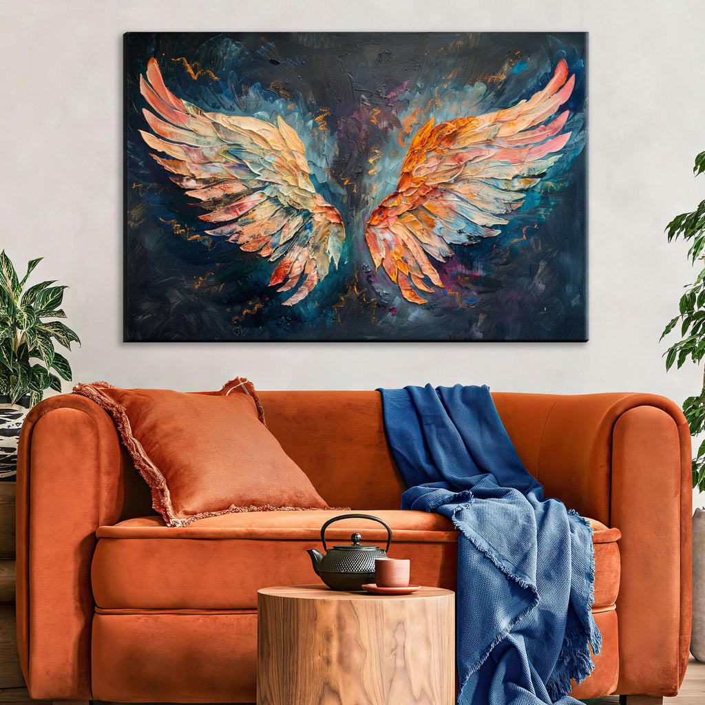 Angel Wings Canvas Print – Heavy Texture Gallery Wrapped Canvas Wall Art, Ready to Hang