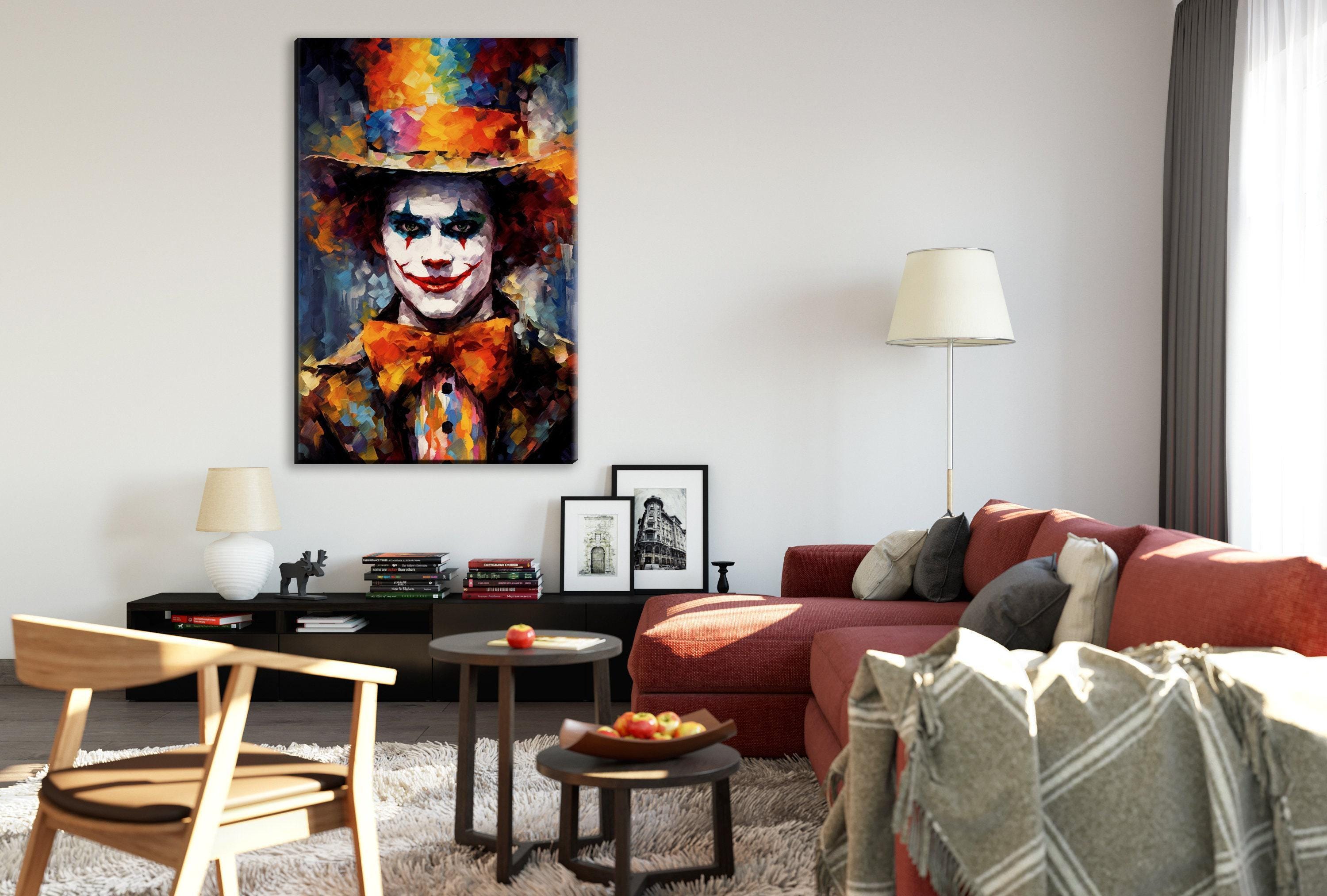 Halloween Creepy Clown Art - Large Gallery Wrapped Canvas | Spooky Wall Decor