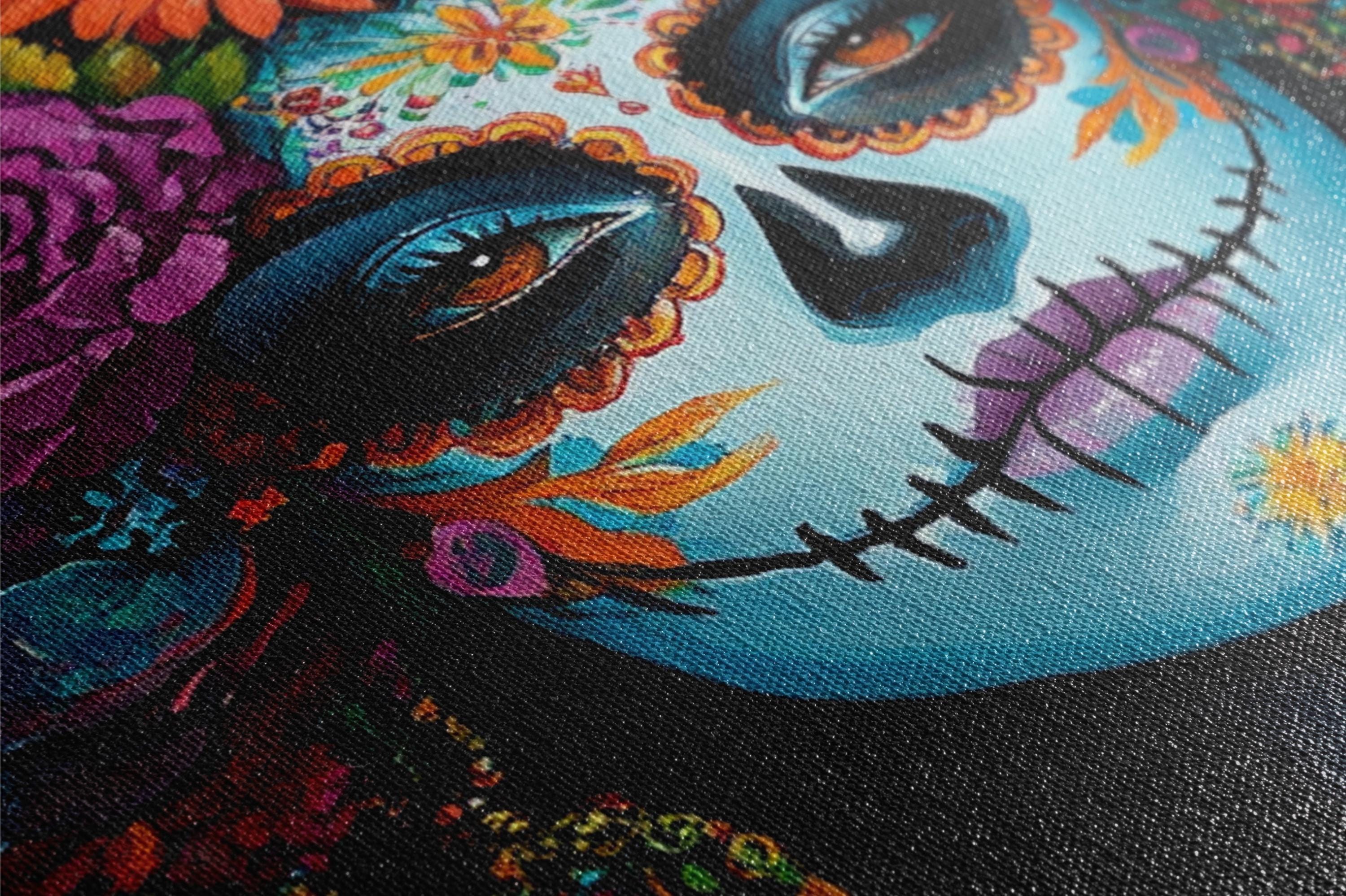 Day of the Dead Canvas Art – Vibrant Latina Beauty Panoramic Canvas Print | Extra Large Wall Decor