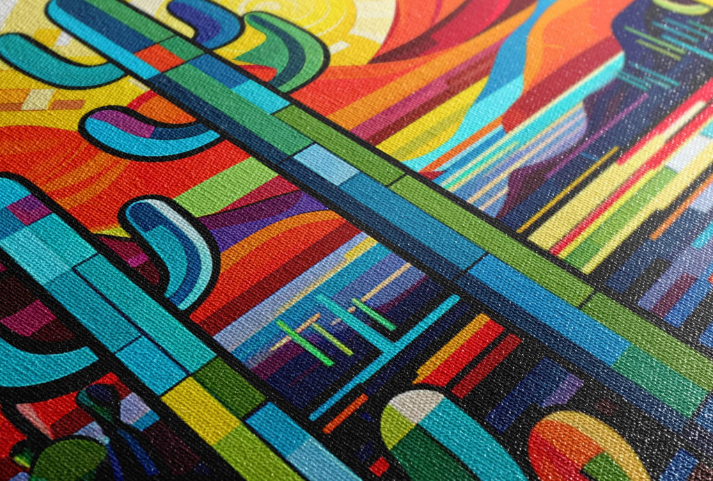 Southwest Modern Art - Geometric Desert Art Print on Gallery Wrapped Canvas, Ready to Hang
