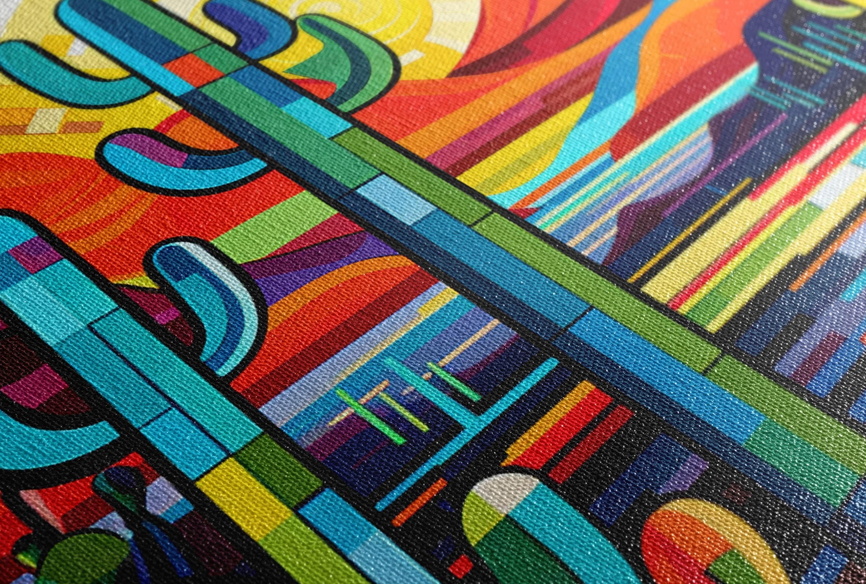 Southwest Modern Art - Geometric Desert Art Print on Gallery Wrapped Canvas, Ready to Hang
