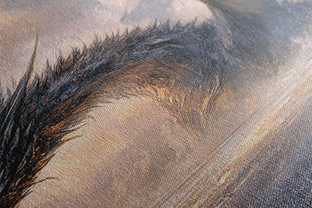 a close up of a painting of a horse's head