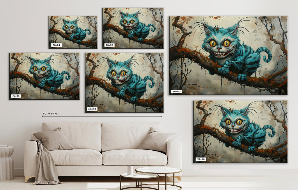 Cheshire Cat Wall Art - Gallery Wrapped Canvas Print with Scratch Resistant Coating