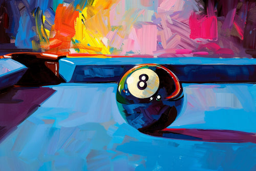 8 Ball Painting – Vintage Pool Art | Gallery Wrapped Canvas | Extra Large Man Cave Wall Art