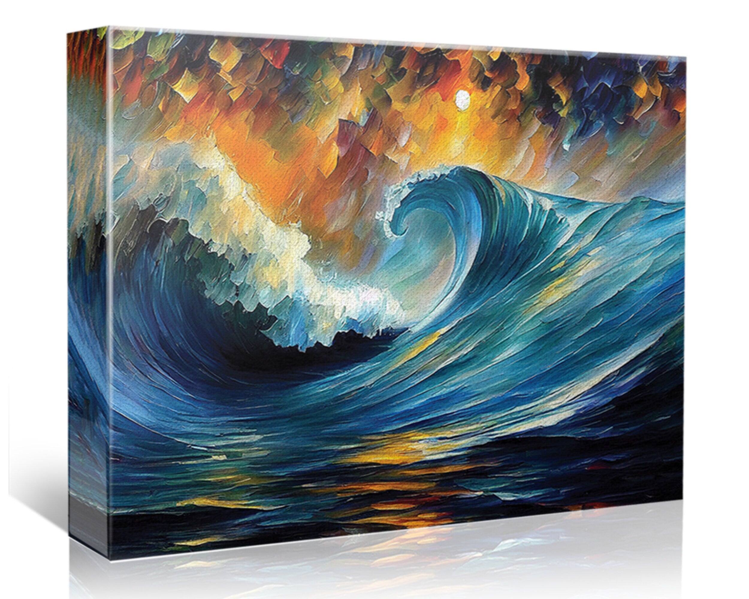 Ocean Wave Canvas Print – Vibrant Sea Canvas, Nautical Wall Art, Gallery Ready