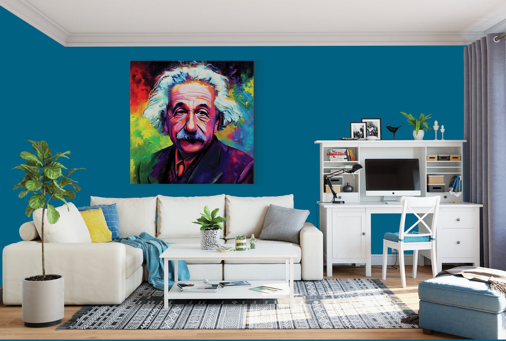 Einstein Canvas Print - Vibrant Oil Painting Reproduction on Gallery Ready Canvas