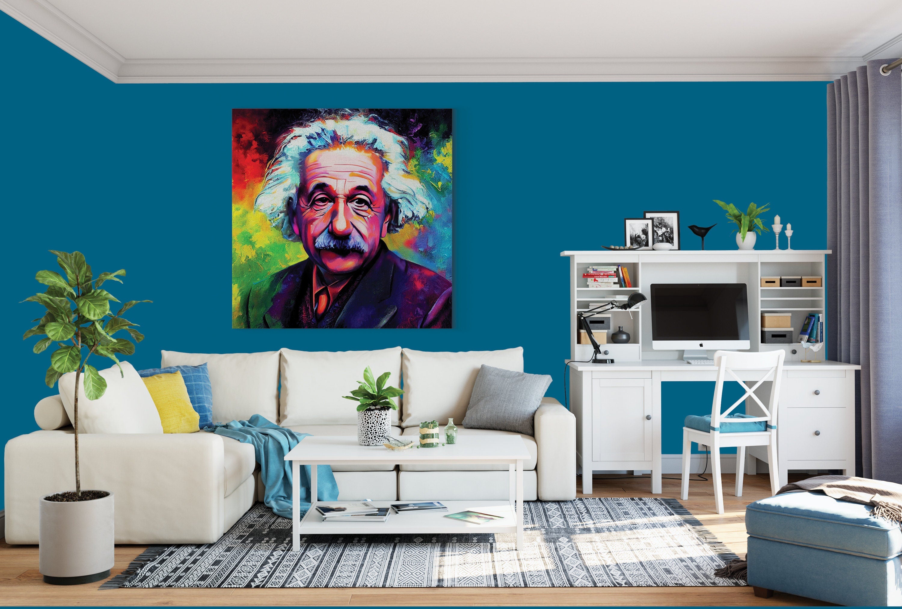 Einstein Canvas Print - Vibrant Oil Painting Reproduction on Gallery Ready Canvas