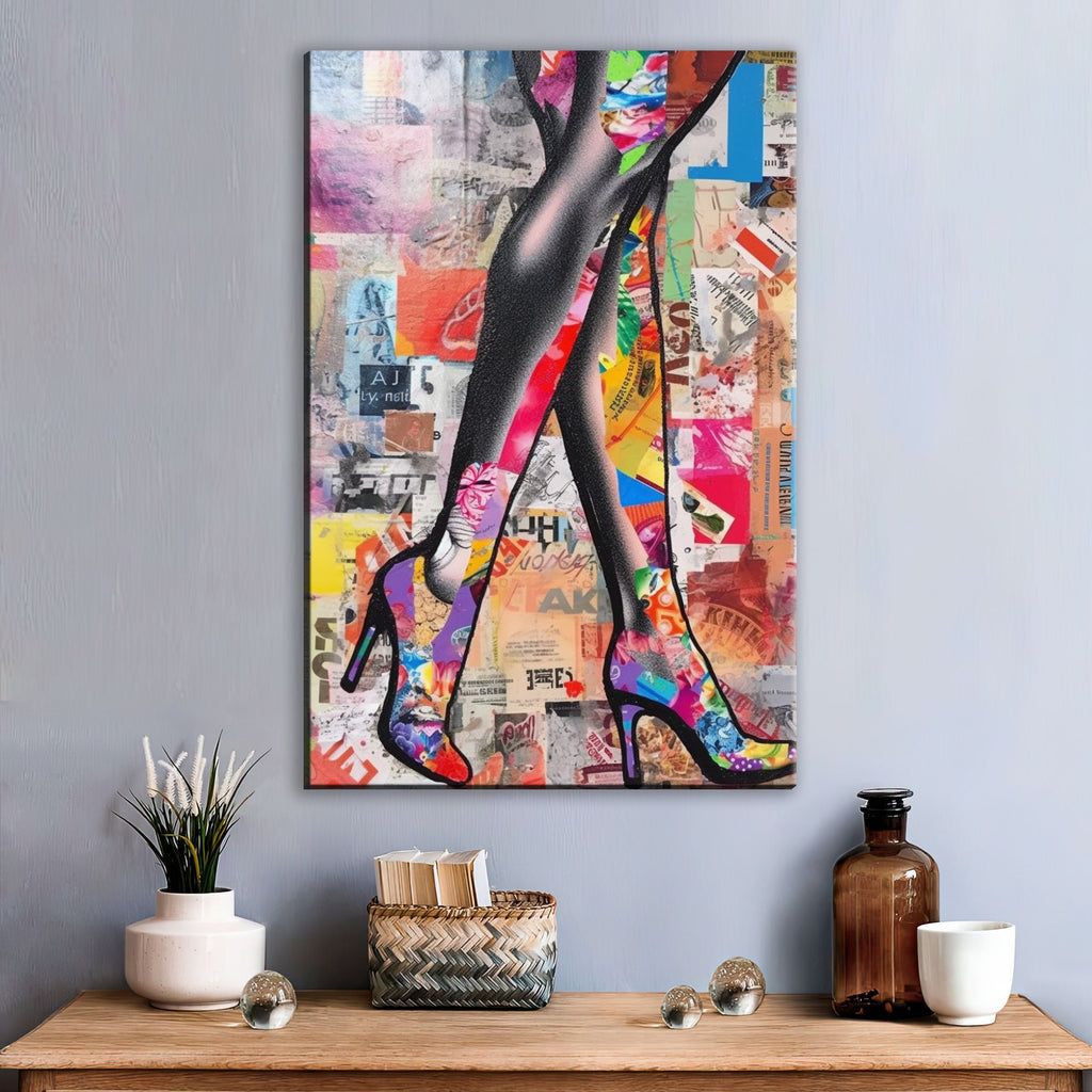 Woman Legs Canvas - Large Canvas Wall Art | Modern Collage Fashion Decor