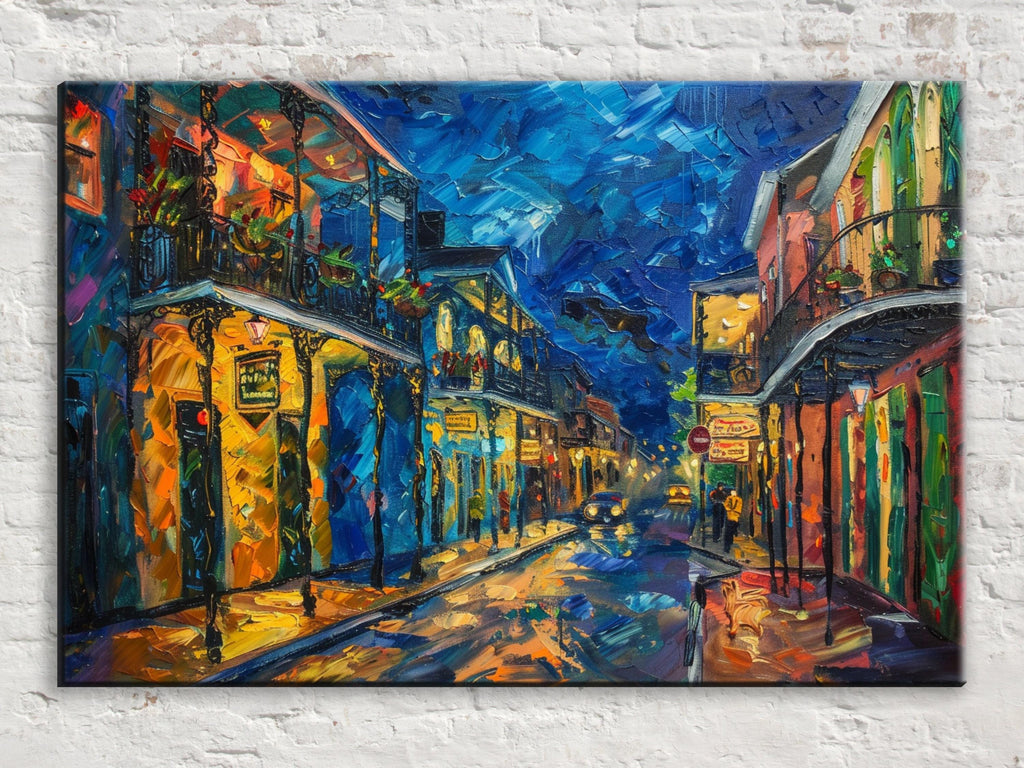 New Orleans Painting | Heavy Texture Canvas Print - Large Gallery-Wrapped Art