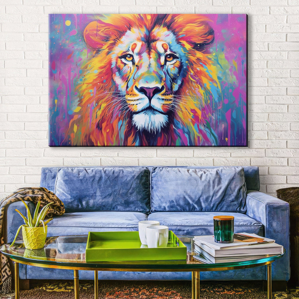 Lion Canvas Print – Regal Roar Portrait on Gallery Wrapped Artist Grade Canvas