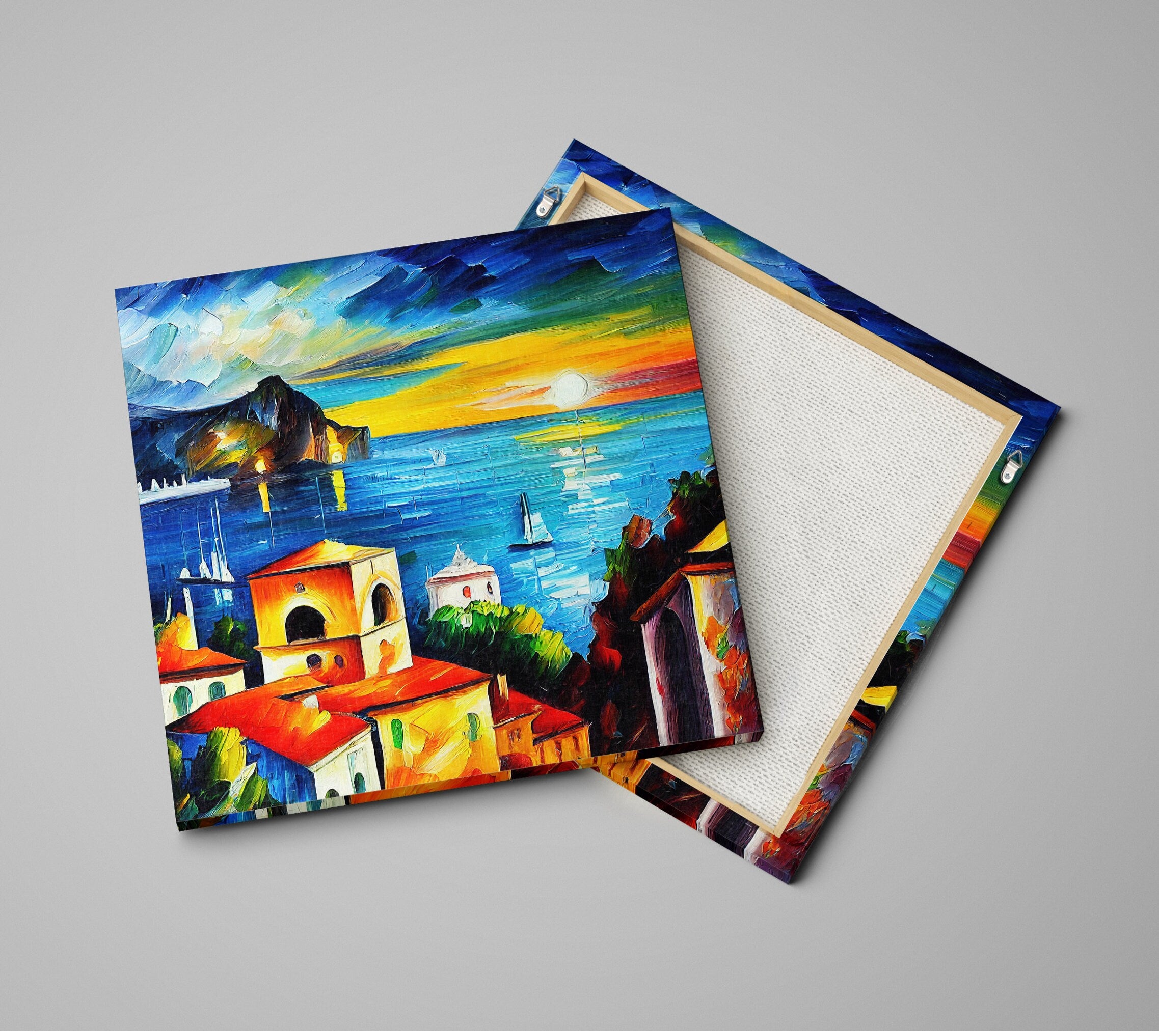 Italy Canvas Print - Amalfi Coast Art on Gallery Ready Wooden Frame