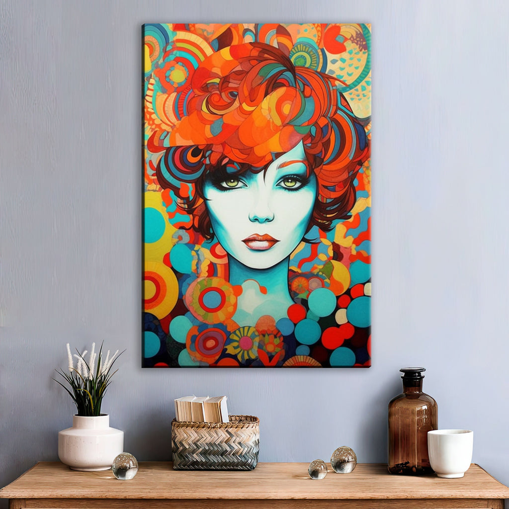 Art Deco Woman Portrait – Large Canvas Wall Art With Scratch Resistant Coating