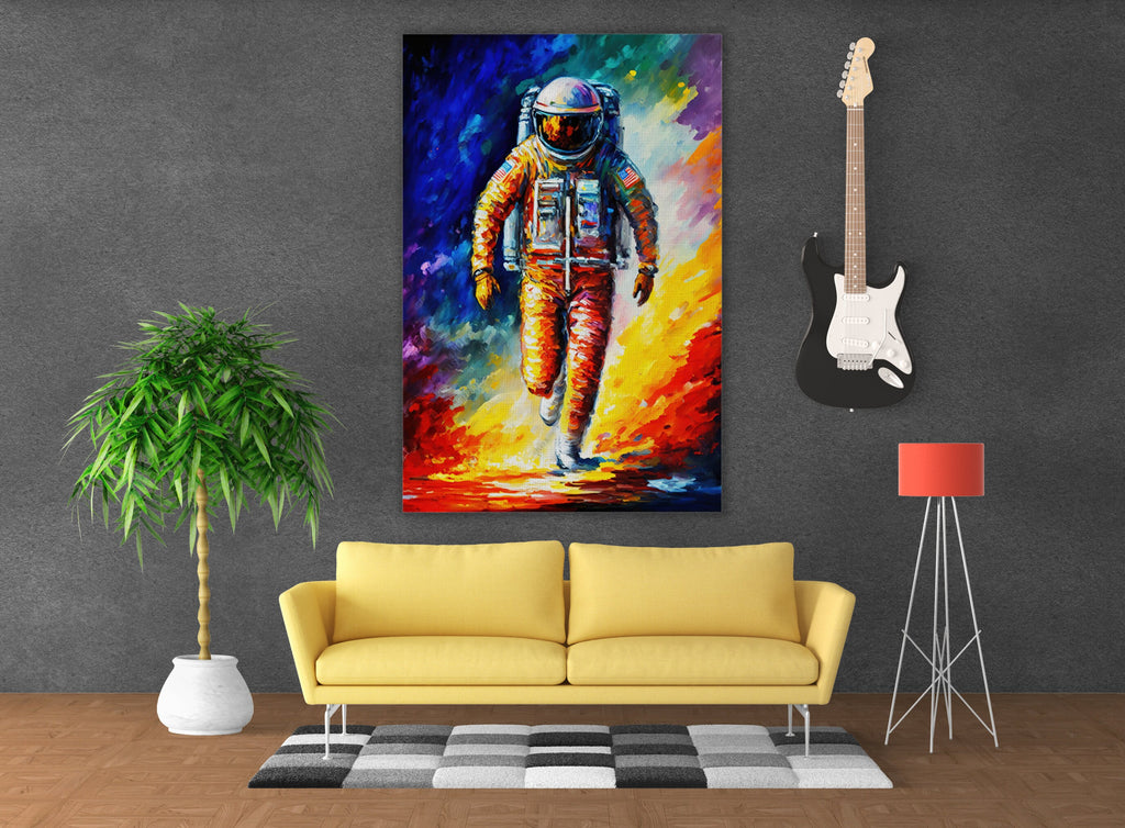 Astronaut Art Print – Moon Canvas Print | Gallery Wrapped Giclée Canvas, Ready to Hang