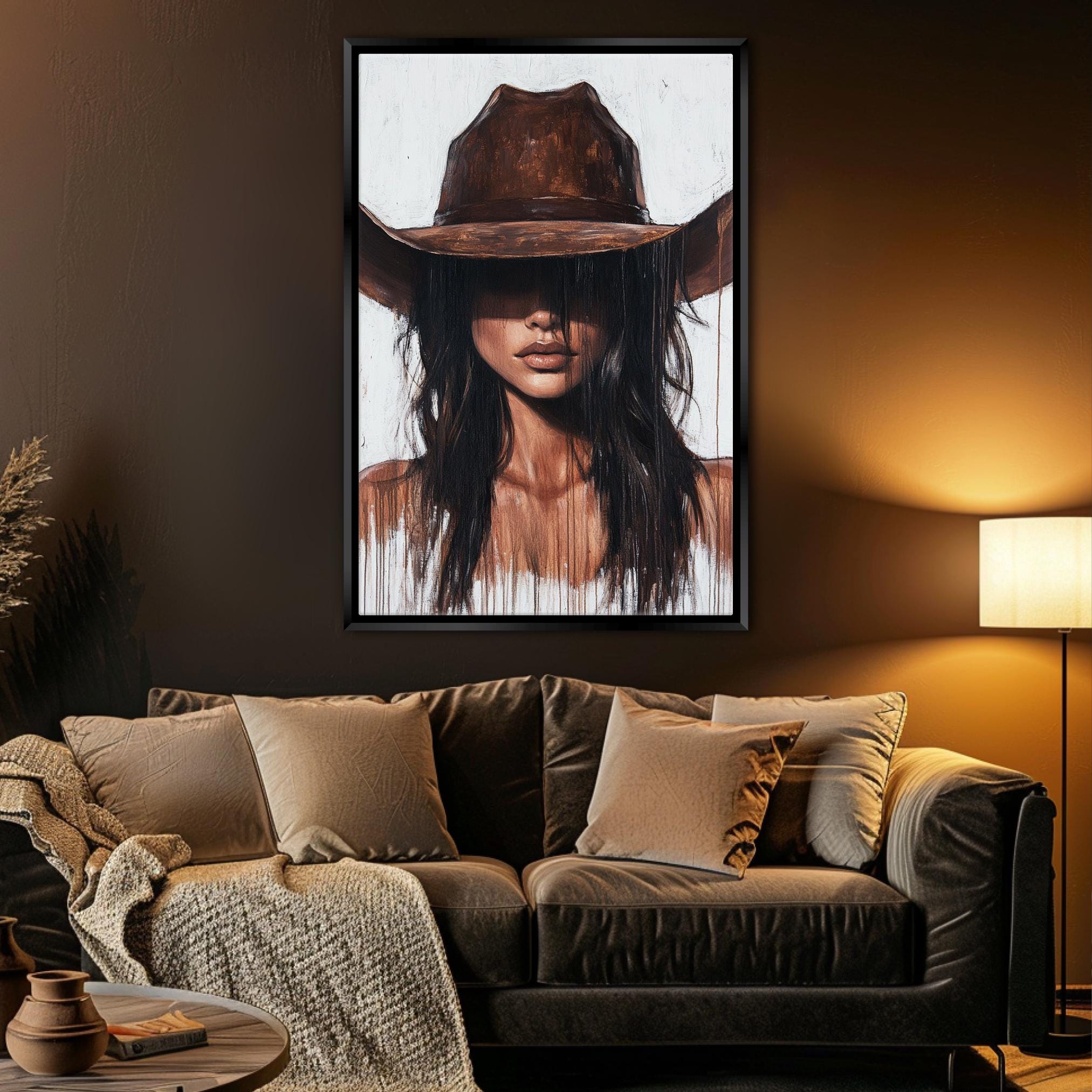 a picture of a woman wearing a cowboy hat
