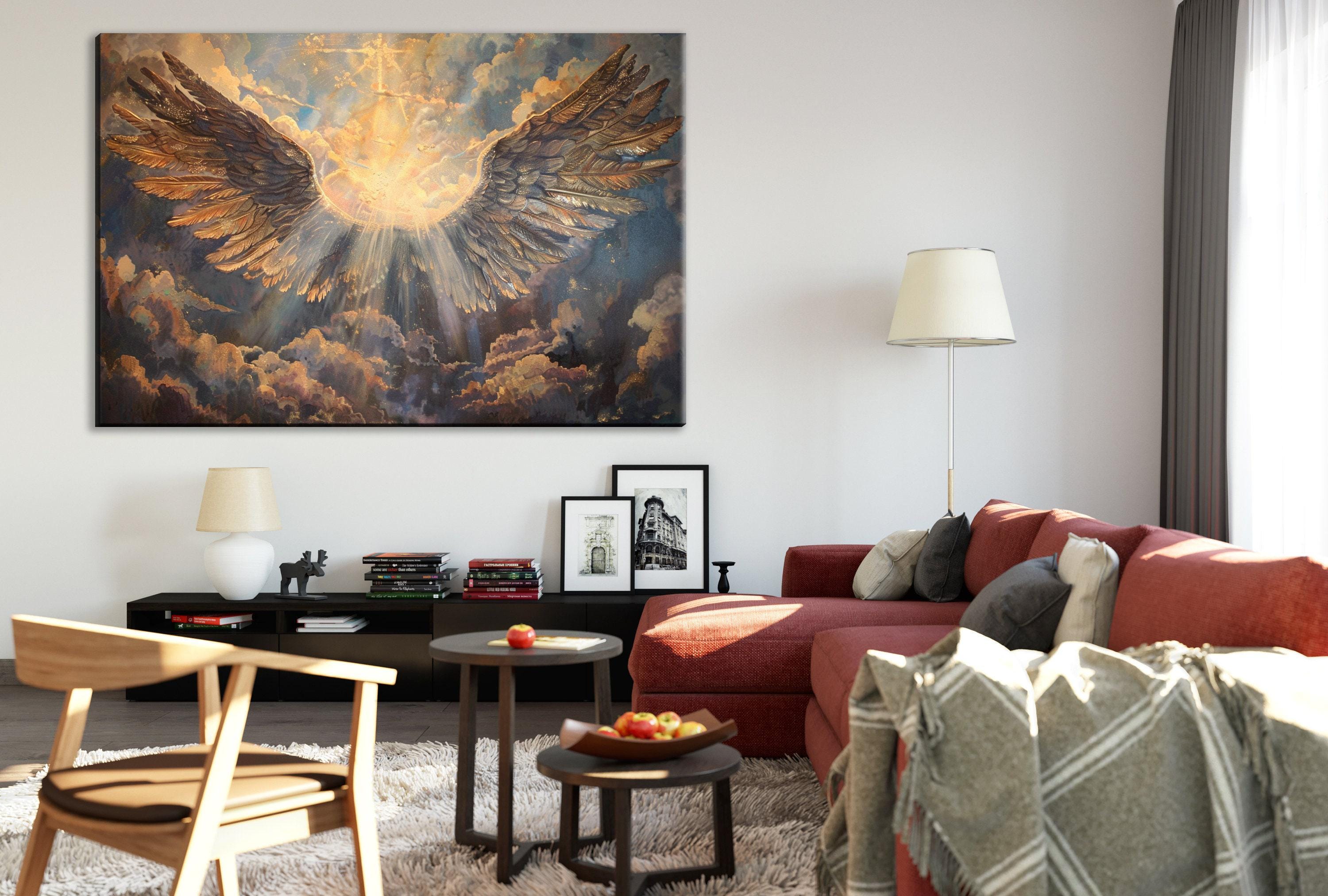 Angel Wings Artwork – Large Canvas Wall Art | Gallery Wrapped, Ready to Hang