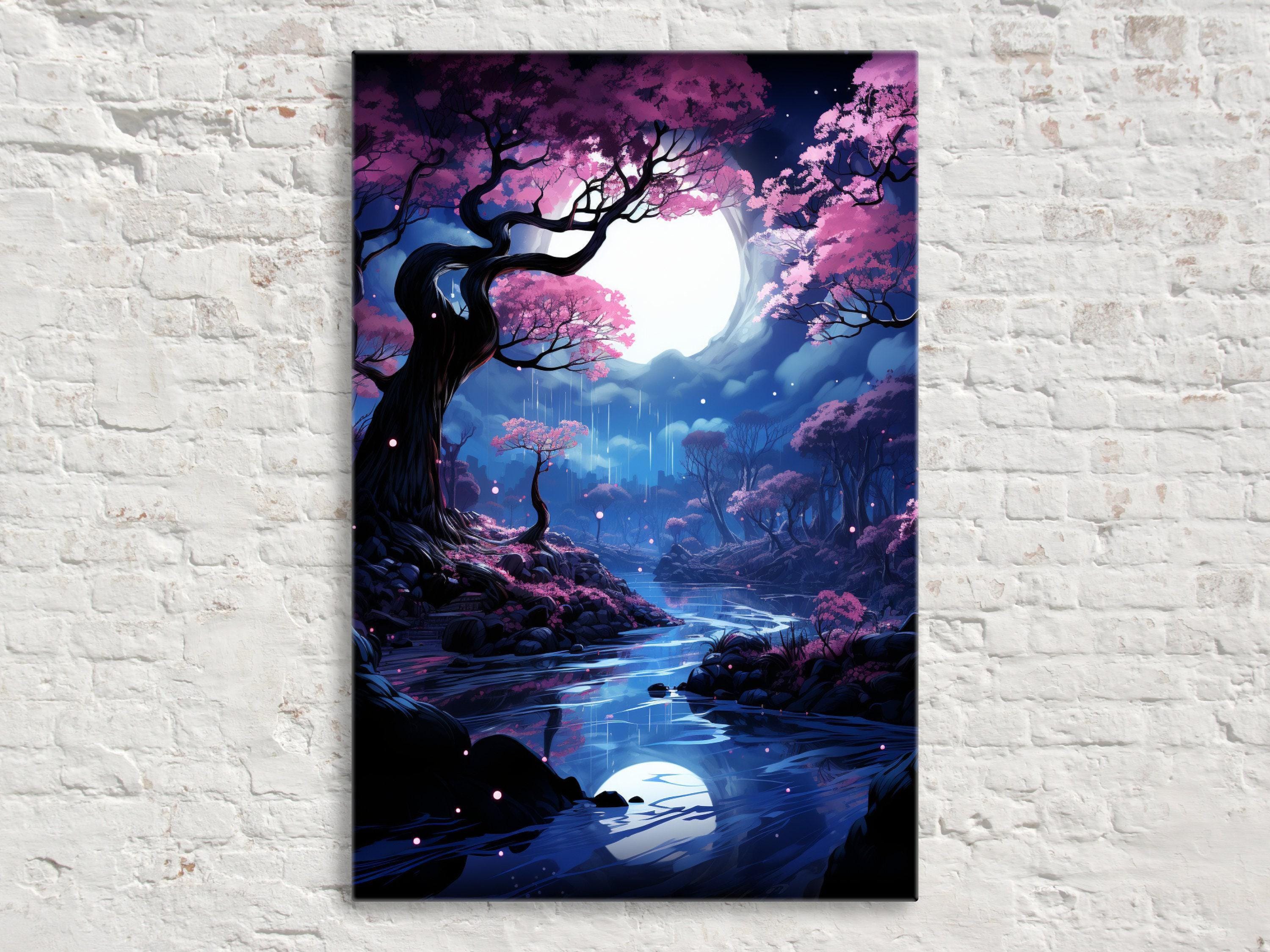 Canvas Wall Decor – Large Enchanted Forest Art | Gallery Wrapped Canvas Print