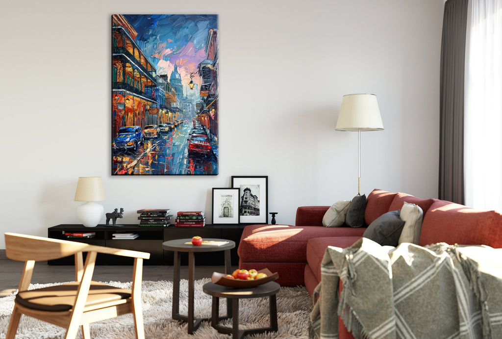 New Orleans Wall Art – Vintage Canvas Art, Gallery Wrapped Sunset Cityscape Print