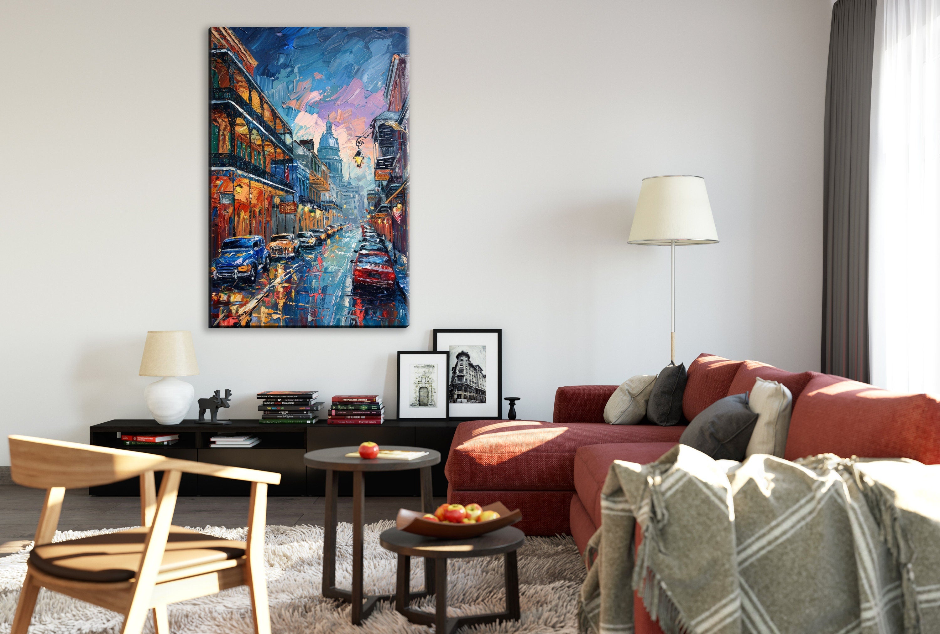 New Orleans Wall Art – Vintage Canvas Art, Gallery Wrapped Sunset Cityscape Print