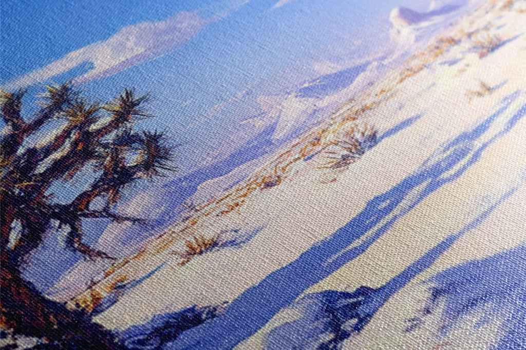a painting of a tree in the snow