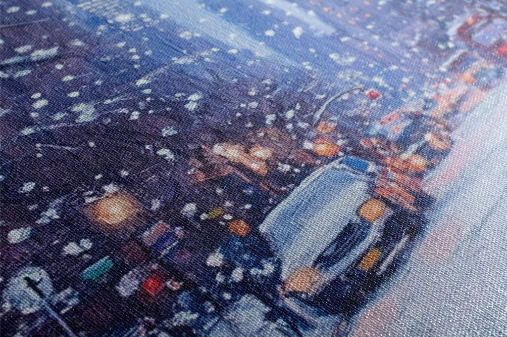an aerial view of a busy city street