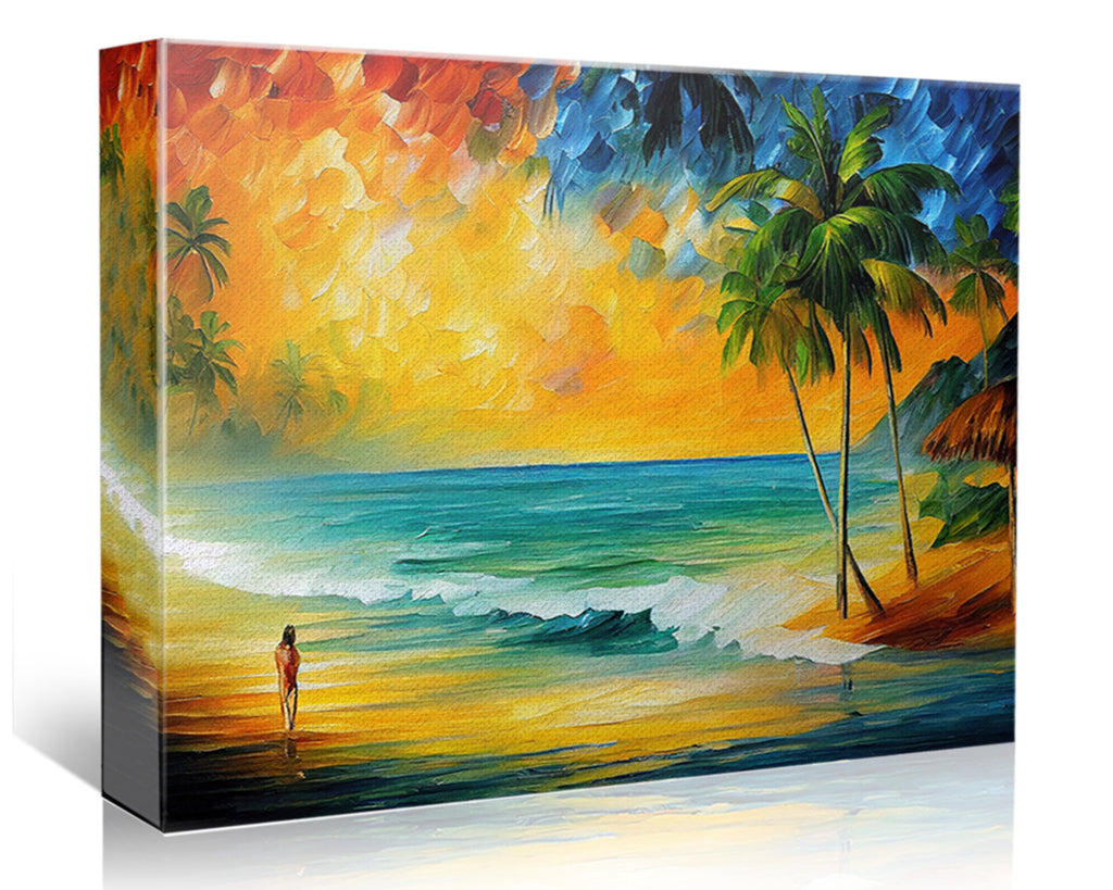 Beach Canvas Print - Vibrant Surf Art Print With Wooden Frame & UV Coated Canvas