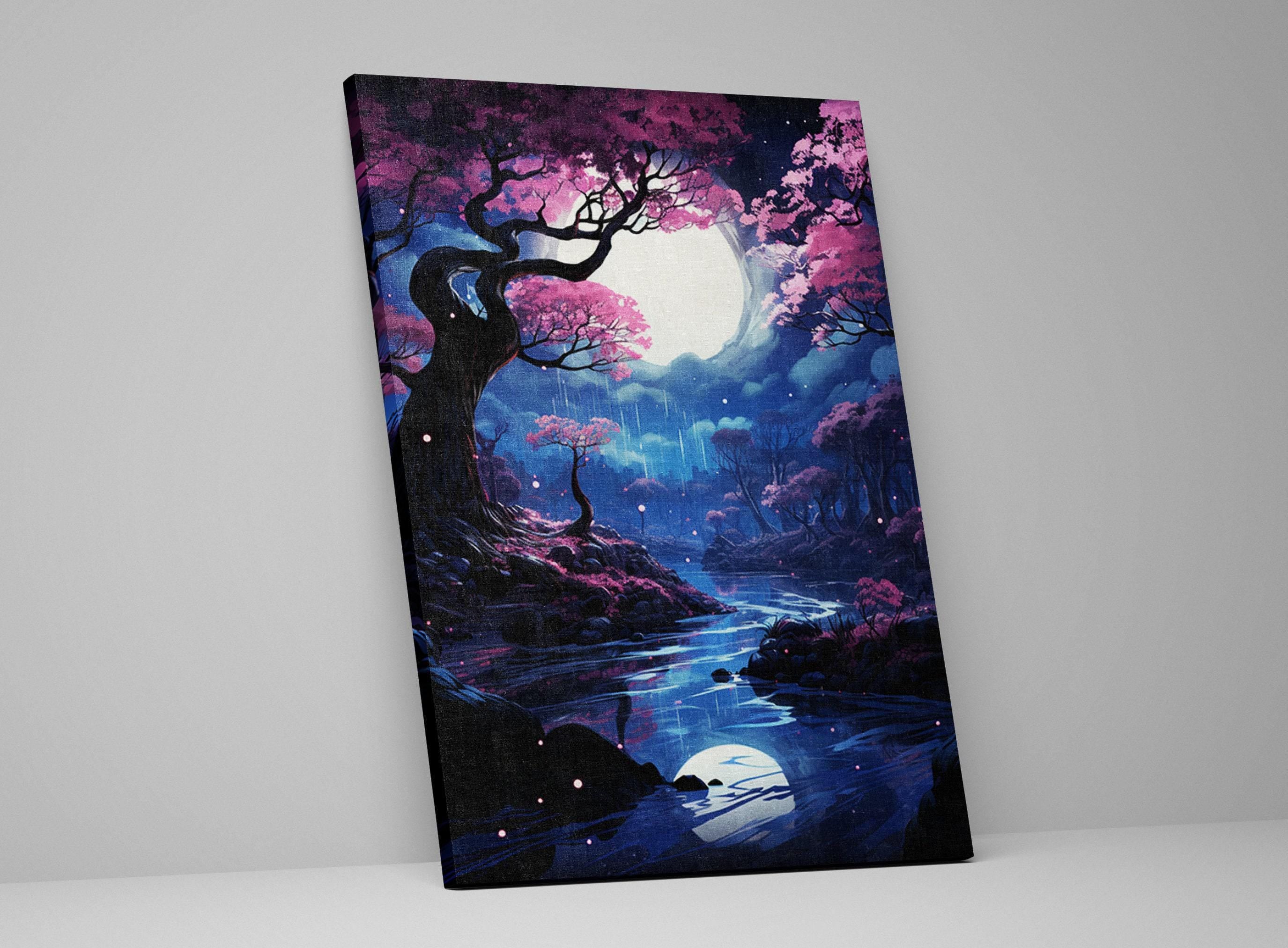 Canvas Wall Decor – Large Enchanted Forest Art | Gallery Wrapped Canvas Print