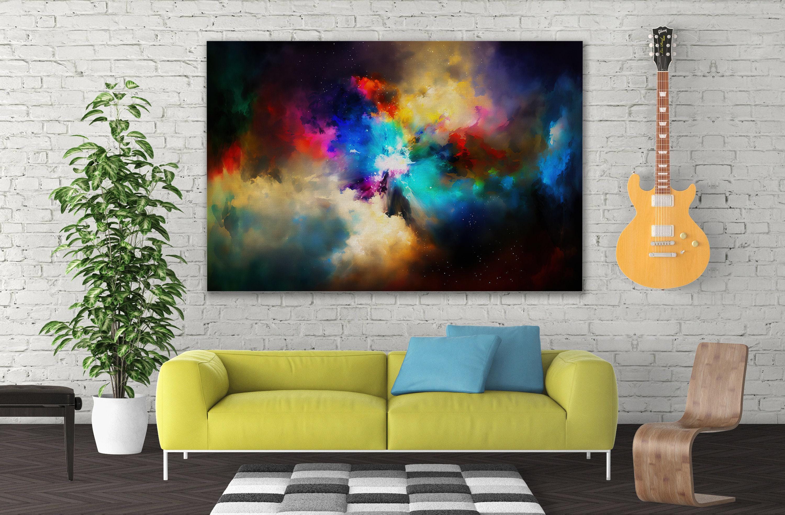 Nebula Canvas Art – Colorful Celestial Space Painting | Gallery-Wrapped Giclée Print