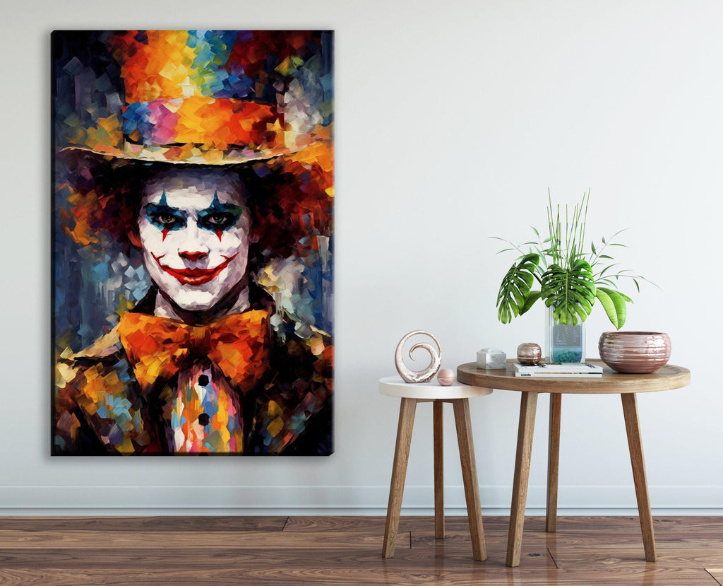 Halloween Creepy Clown Art - Large Gallery Wrapped Canvas | Spooky Wall Decor