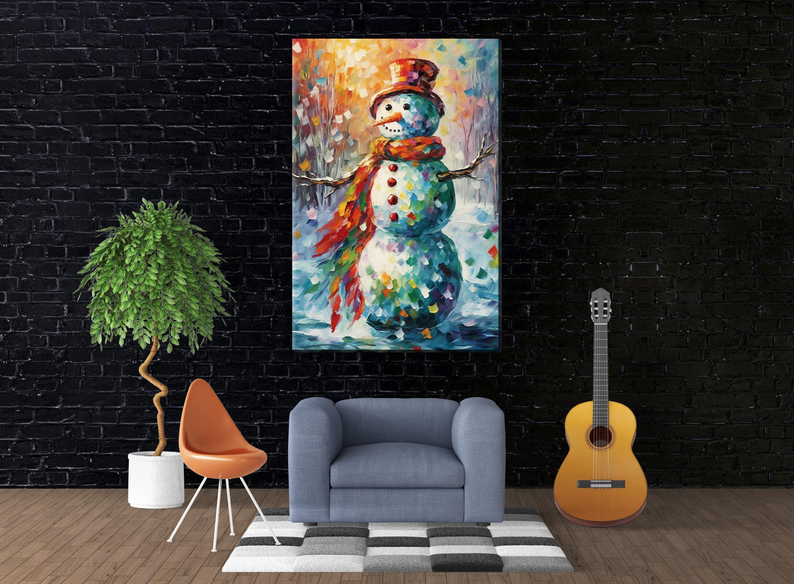 Frosty the Snowman Art - Large Christmas Canvas | Festive Holiday Wall Decor