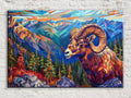 Bighorn Sheep Canvas | Vibrant Wildlife Art Print - Gallery Wrapped, Ready to Hang