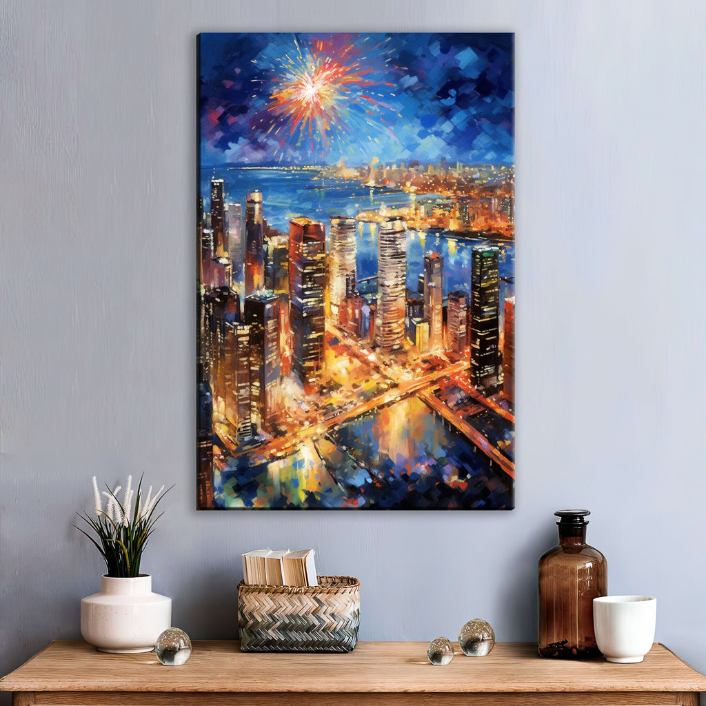 NYC Canvas Wall Art - Vibrant New York City Art | Large Cityscape Canvas Print