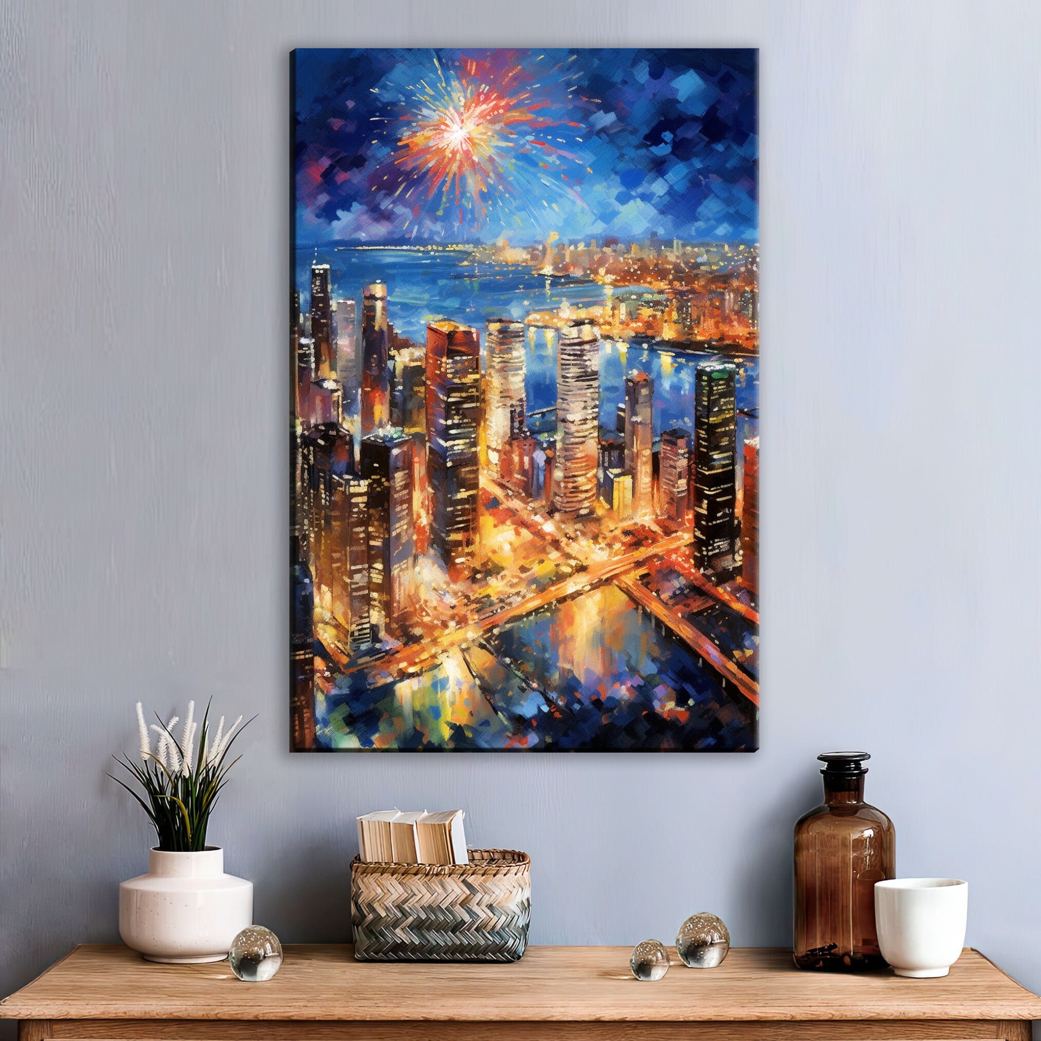 NYC Canvas Wall Art - Vibrant New York City Art | Large Cityscape Canvas Print