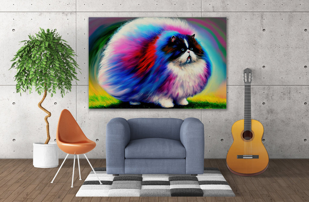 Fluffy Cat Canvas – Cute Kitten Art Print With Scratch Resistant Coating