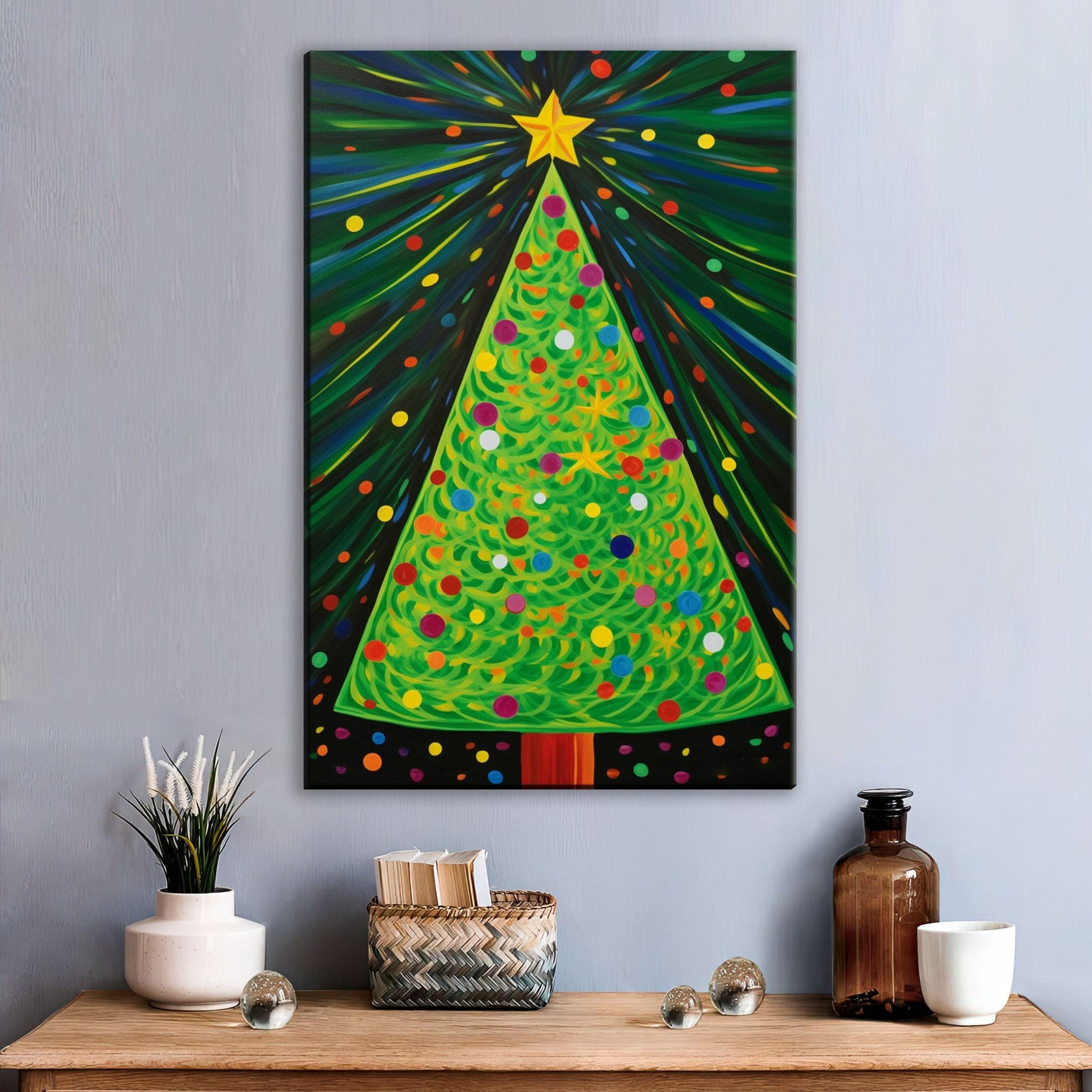 Christmas Tree Art - Abstract Christmas Tree Canvas Print | Festive Home Decor, Ready to Hang