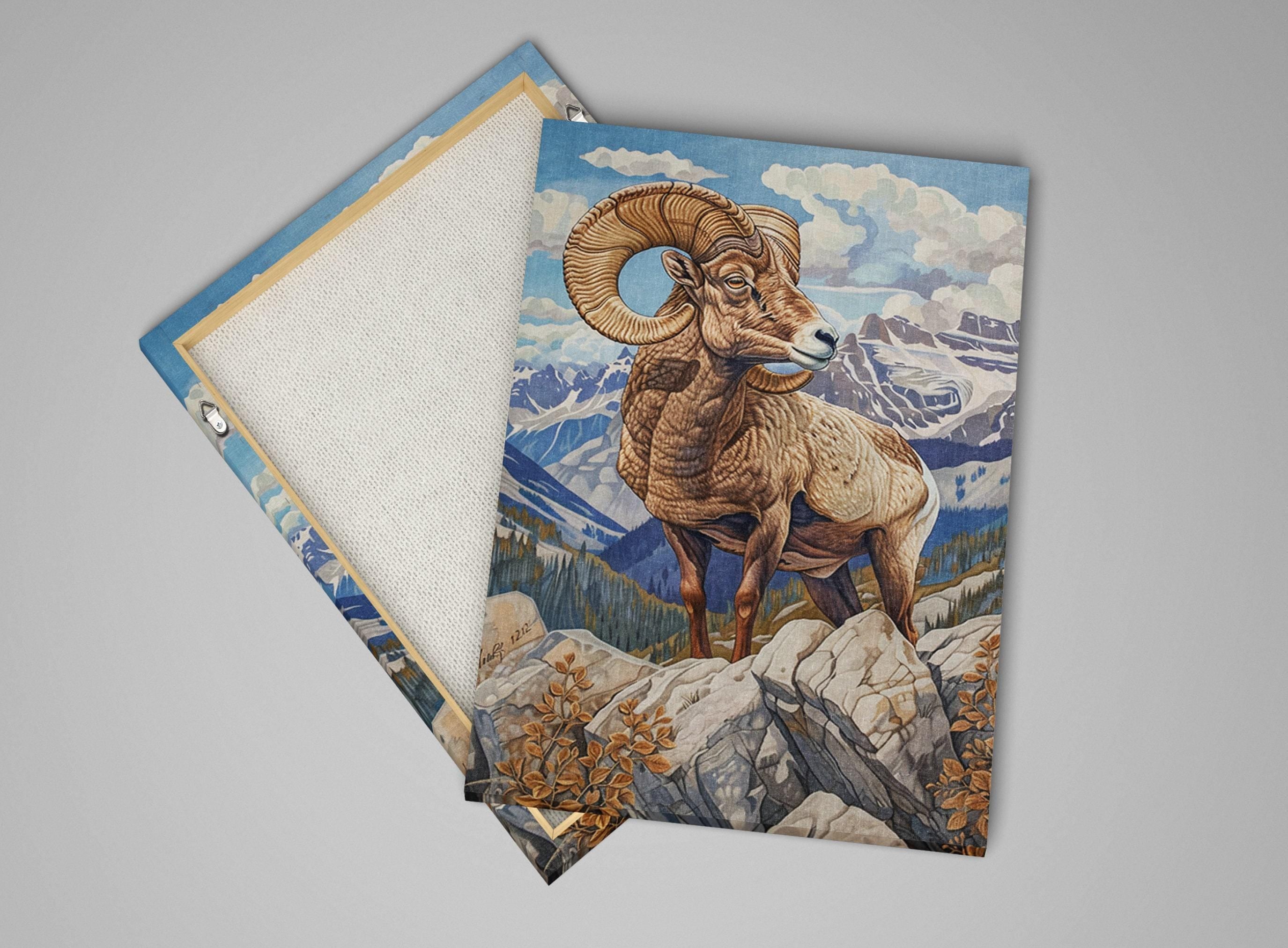 Bighorn Sheep Canvas - Rugged Mountain Ram Print | Gallery Wrapped, Ready to Hang