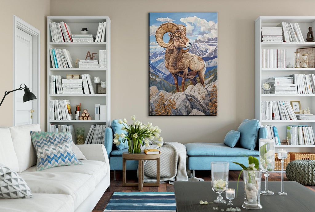 Bighorn Sheep Canvas - Rugged Mountain Ram Print | Gallery Wrapped, Ready to Hang