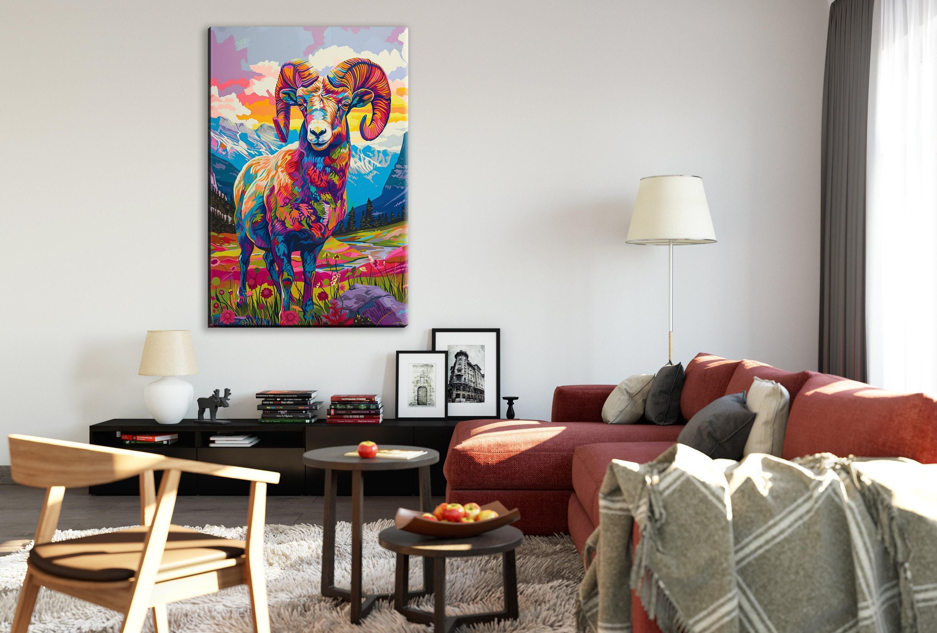 Bighorn Sheep Print - Southwest Art Print | Gallery Wrapped Canvas, Nature Wall Decor