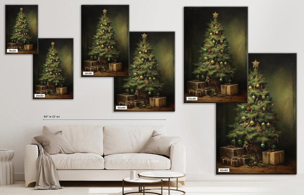 Rustic Christmas Tree Art - Extra Large Canvas Print | Ready to Hang Wall Art