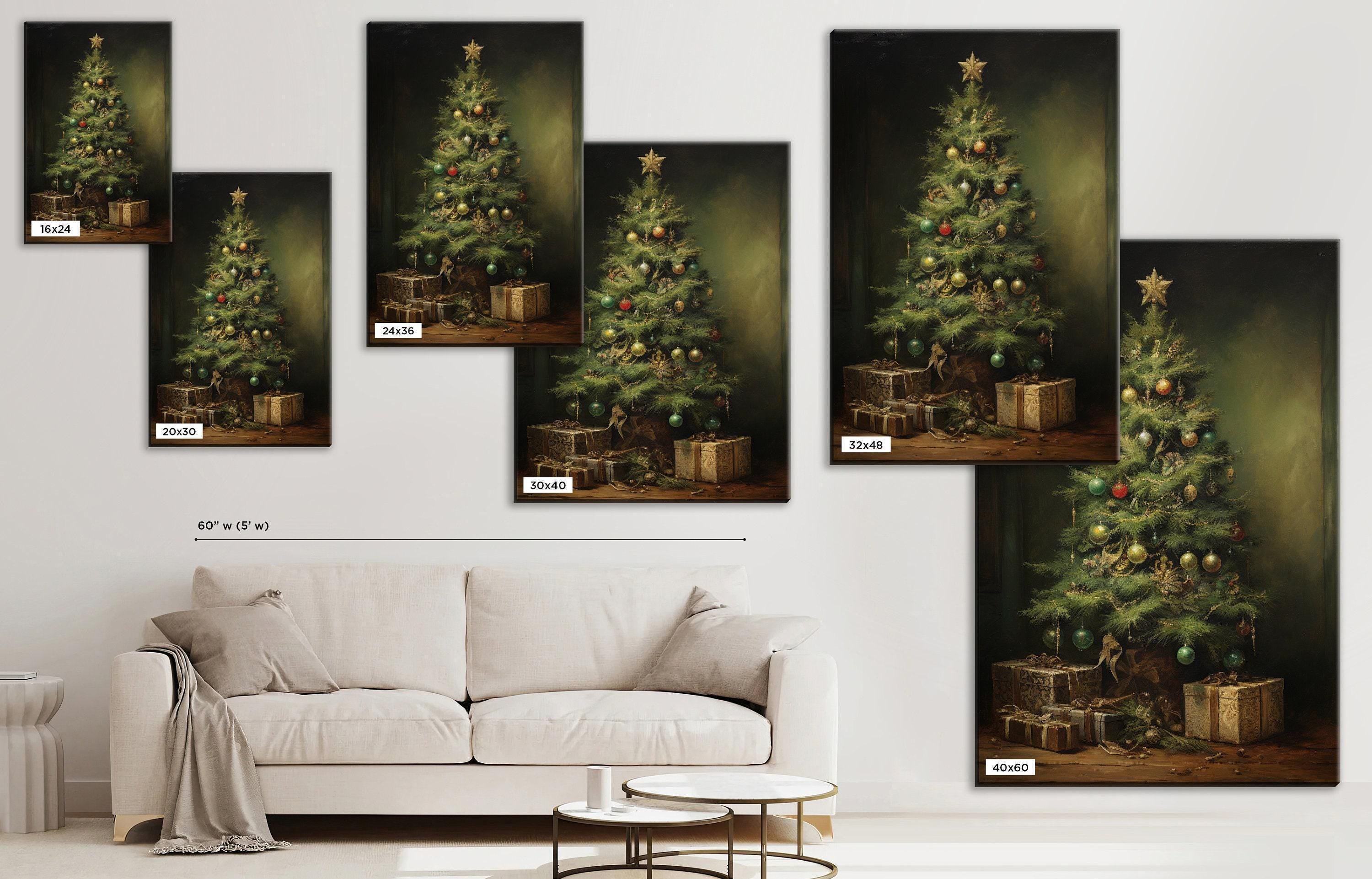 Rustic Christmas Tree Art - Extra Large Canvas Print | Ready to Hang Wall Art
